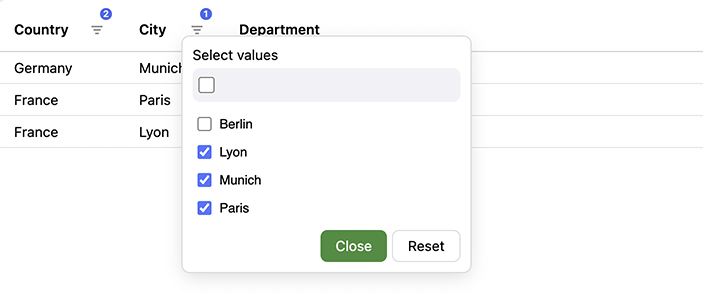Selection Filter Cascade