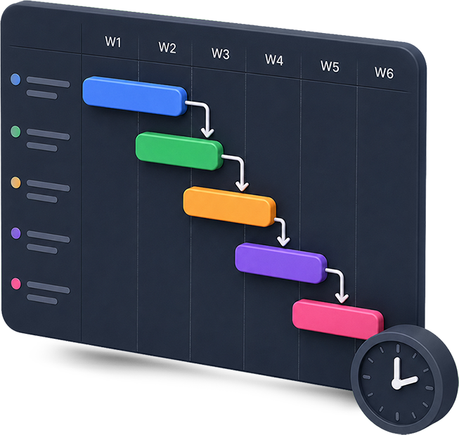RevoGrid Gantt project timeline with editable task rows, assignees, progress, and scheduling bars